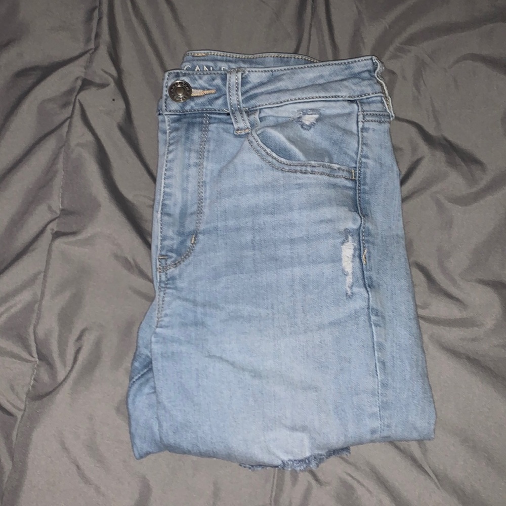 light wash american eagle stretch jeans